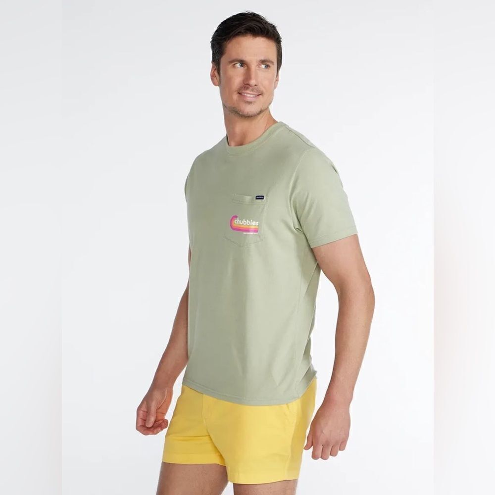 NWOT Chubbies The Sandbar Mens green Short Sleeve Graphic Print T-Shirt Size M